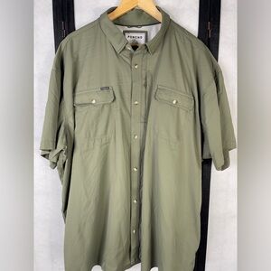 Poncho Olive Short-Sleeve Button-Down Shirt 3XL